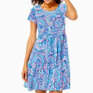 Lilly Pulitzer - Geanna Short Sleeved Swing Dress in Commotion in the Ocean sz.
